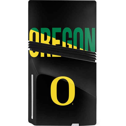 University of Oregon Split on Black PS5 Pro Disk Console Skin