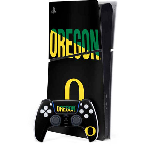 University of Oregon Split on Black PlayStation PS5 Skins