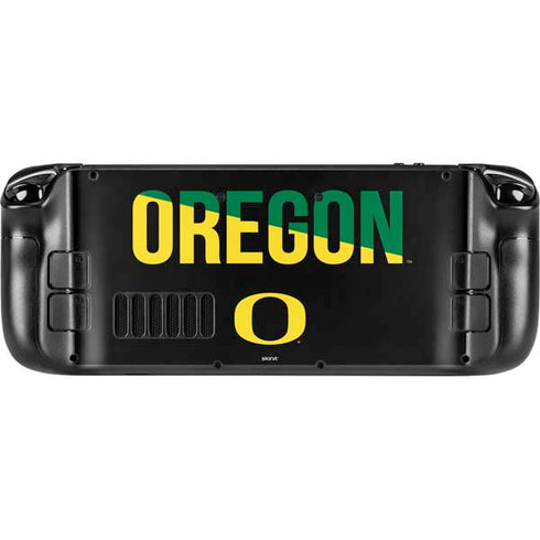 University of Oregon Split on Black Steam Deck Handheld Gaming Computer Skin