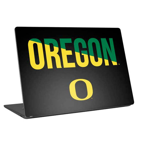 University of Oregon Split on Black Laptop Skins