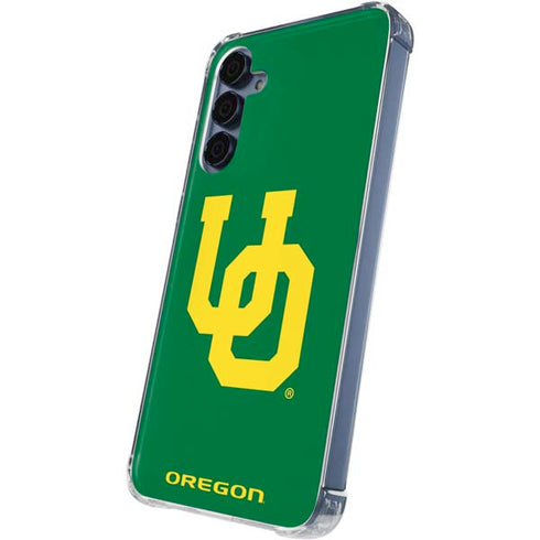 University of Oregon UO on Green Galaxy A35 5G Clear Case