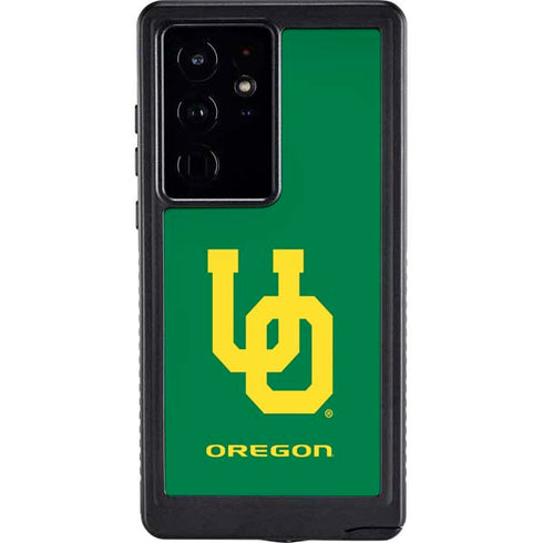 University of Oregon UO on Green Galaxy S24 Ultra Waterproof Case