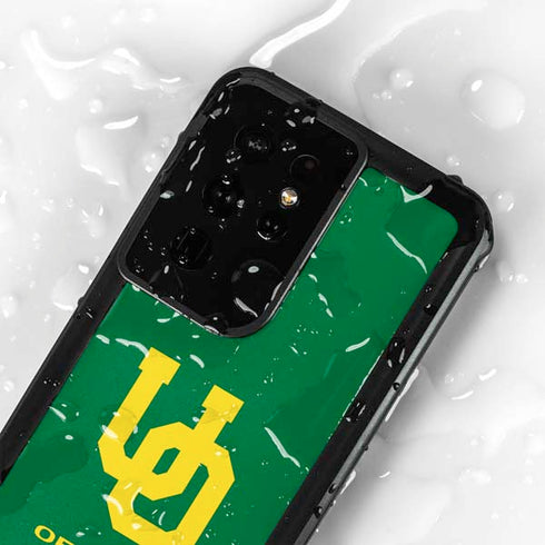 University of Oregon UO on Green Galaxy S24 Ultra Waterproof Case