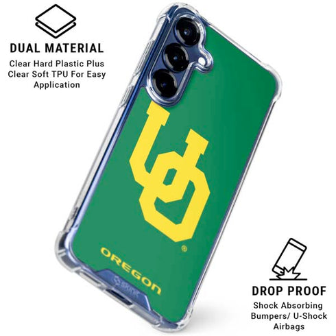 University of Oregon UO on Green Galaxy S25 Clear Case