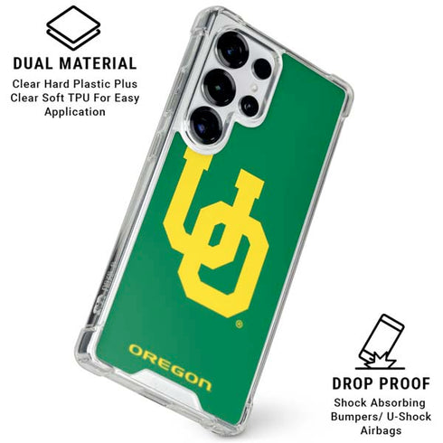 University of Oregon UO on Green Galaxy S25 Ultra Clear Case