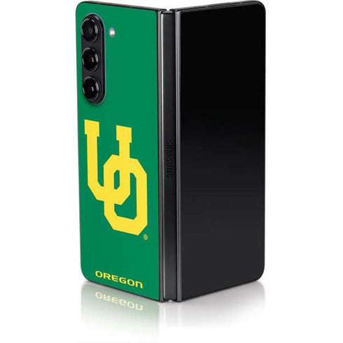 University of Oregon UO on Green Galaxy Z Fold5 5G Skin