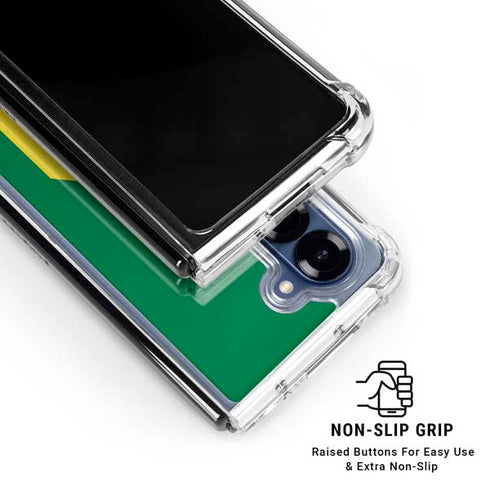 University of Oregon UO on Green Galaxy Z Fold7 Clear Case
