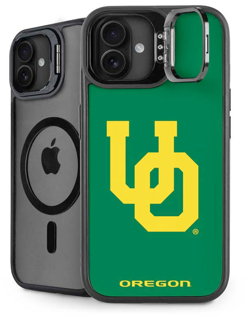 University of Oregon UO on Green iPhone 16 Plus Kickstand Case