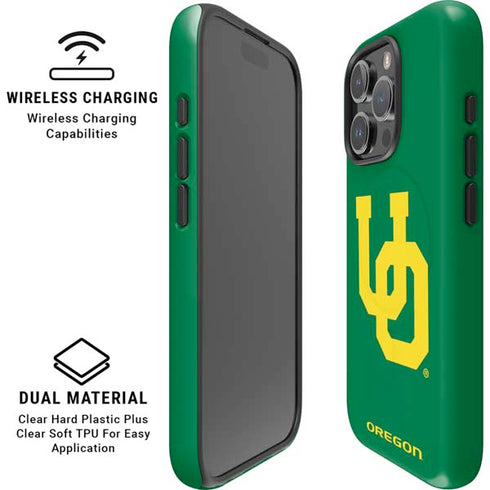 University of Oregon UO on Green iPhone 16 Pro Magsafe Impact Case