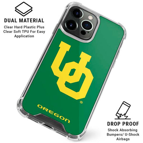 University of Oregon UO on Green iPhone 16 Pro Max Clear Case