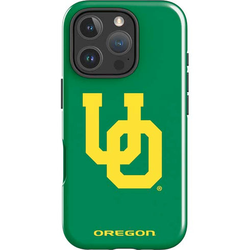 University of Oregon UO on Green iPhone 16 Pro Max Impact Case