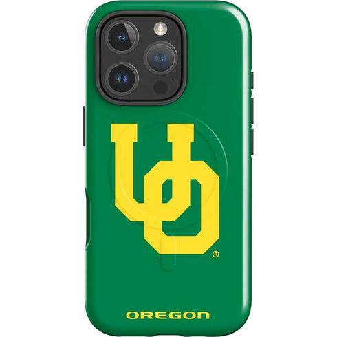 University of Oregon UO on Green iPhone 16 Pro Max Magsafe Impact Case