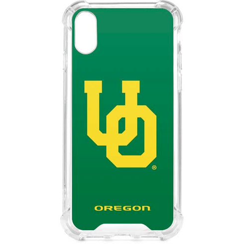 University of Oregon UO on Green iPhone XS Clear Case