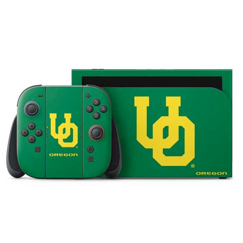 University of Oregon UO on Green Nintendo Switch 2 (2025) with Joy-Con Skin