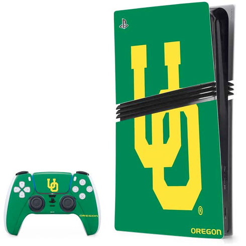 University of Oregon UO on Green PS5 Pro Bundle Skin
