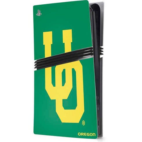 University of Oregon UO on Green PS5 Pro Console Skin