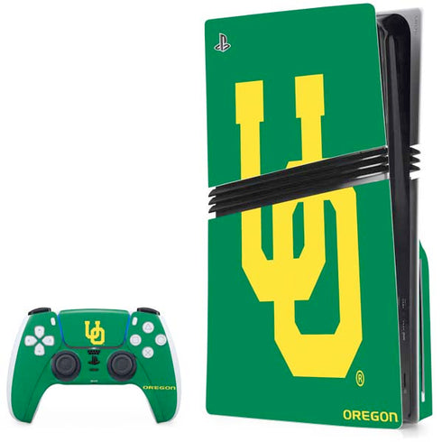 University of Oregon UO on Green PS5 Pro Disk Bundle Skin