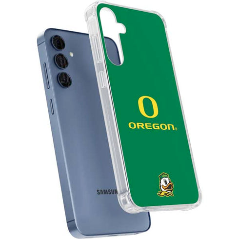 University of Oregon Yellow O with Text Galaxy A35 5G Clear Case