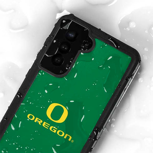 University of Oregon Yellow O with Text Galaxy S24 Plus Waterproof Case