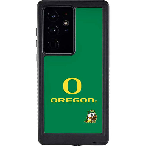 University of Oregon Yellow O with Text Galaxy S24 Ultra Waterproof Case