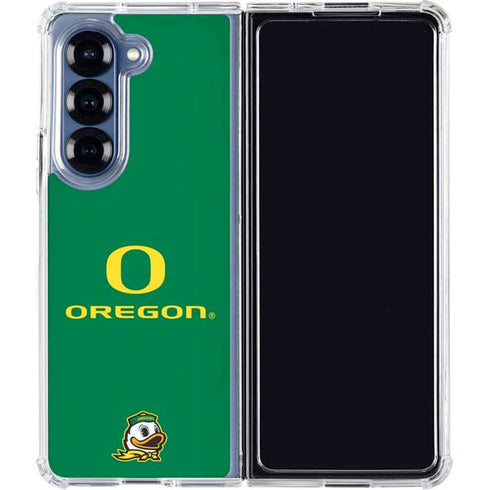 University of Oregon Yellow O with Text Galaxy Z Fold6 Clear Case