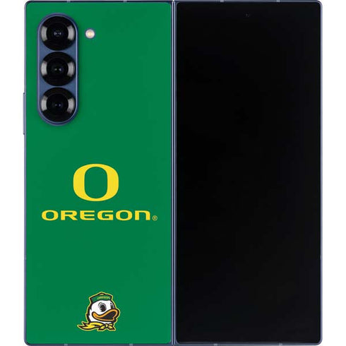 University of Oregon Yellow O with Text Galaxy Z Fold6 Skin