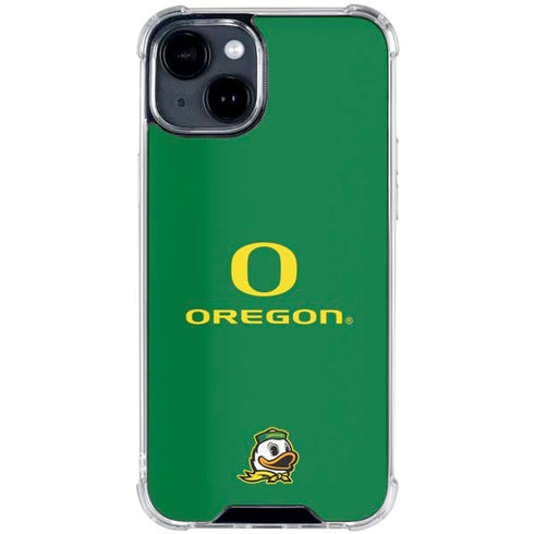 University of Oregon Yellow O with Text iPhone 15 Clear Case