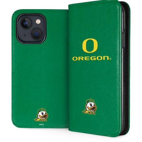 University of Oregon Yellow O with Text iPhone 15 Folio Case