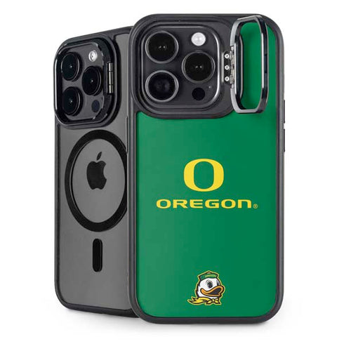 University of Oregon Yellow O with Text iPhone 15 Pro Kickstand Case