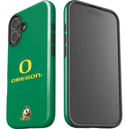 University of Oregon Yellow O with Text iPhone 16 Plus Impact Case