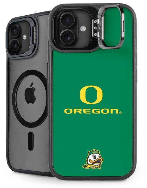 University of Oregon Yellow O with Text iPhone 16 Plus Kickstand Case