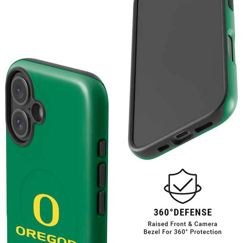 University of Oregon Yellow O with Text iPhone 16 Plus Magsafe Impact Case