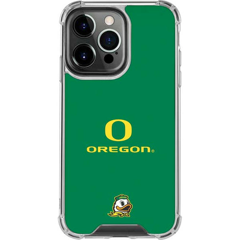 University of Oregon Yellow O with Text iPhone 16 Pro Clear Case