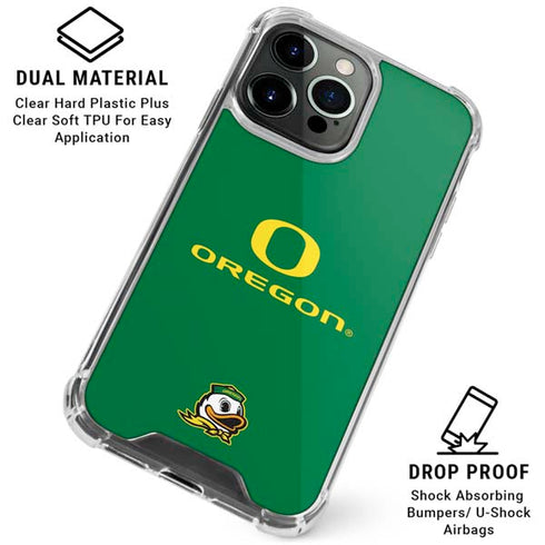 University of Oregon Yellow O with Text iPhone 16 Pro Clear Case