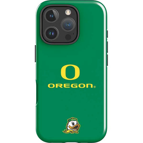 University of Oregon Yellow O with Text iPhone 16 Pro Max Impact Case