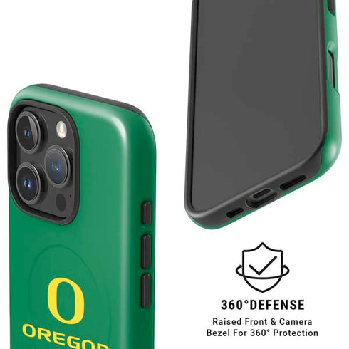 University of Oregon Yellow O with Text iPhone 16 Pro Max Magsafe Impact Case