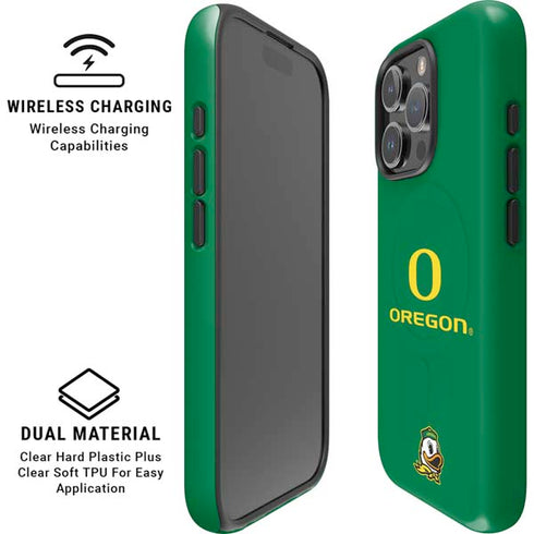 University of Oregon Yellow O with Text iPhone 16 Pro Max Magsafe Impact Case