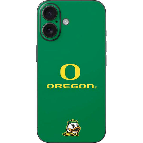 University of Oregon Yellow O with Text iPhone 16 Skin