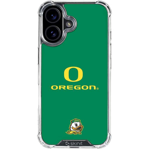 University of Oregon Yellow O with Text iPhone 17 Clear Case