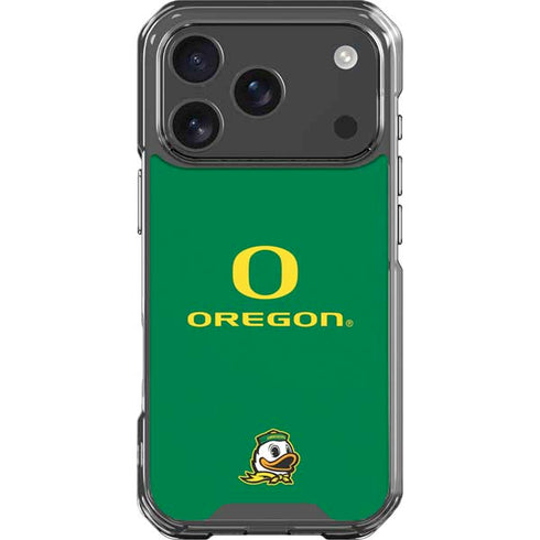 University of Oregon Yellow O with Text iPhone 18 Pro Clear Case