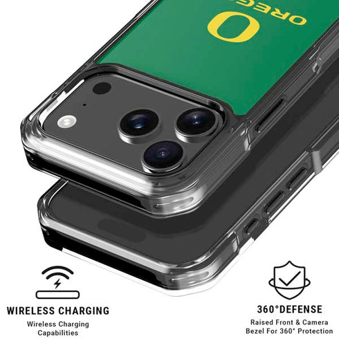 University of Oregon Yellow O with Text iPhone 18 Pro Clear Case