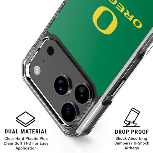 University of Oregon Yellow O with Text iPhone 18 Pro Clear Case