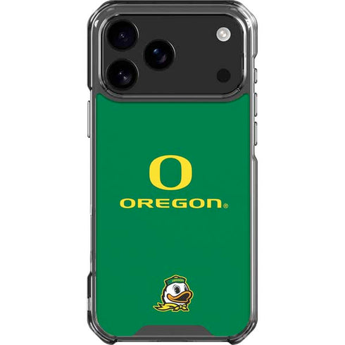 University of Oregon Yellow O with Text iPhone 18 Pro Max Clear Case