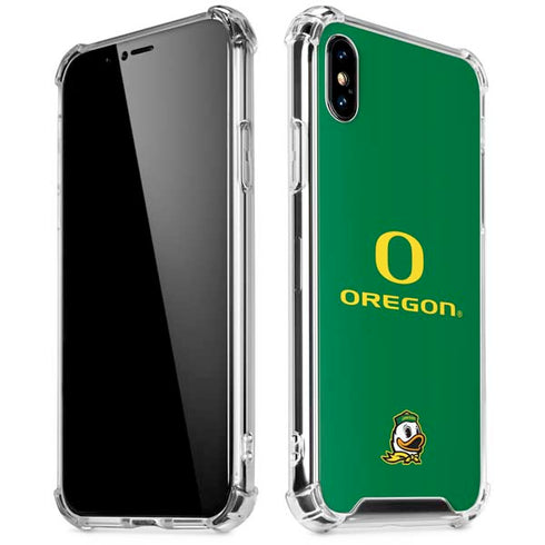 University of Oregon Yellow O with Text iPhone X/XS Clear Case