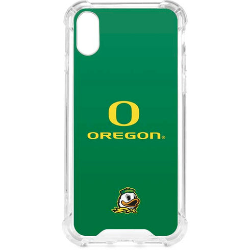 University of Oregon Yellow O with Text iPhone XS Clear Case