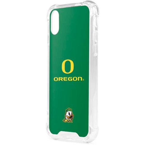 University of Oregon Yellow O with Text iPhone XS Clear Case