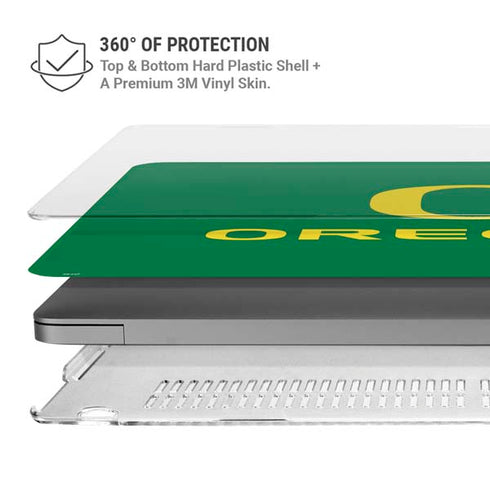 University of Oregon Yellow O with Text MacBook Pro 14in (2021-24) Case plus Skin