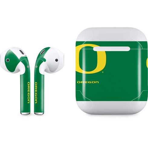 University of Oregon Yellow O on Green Apple AirPods Skin
