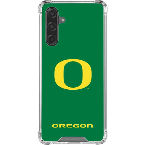 University of Oregon Yellow O on Green Galaxy A17 Clear Case