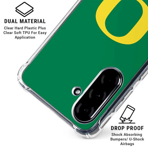 University of Oregon Yellow O on Green Galaxy A36 5G Clear Case